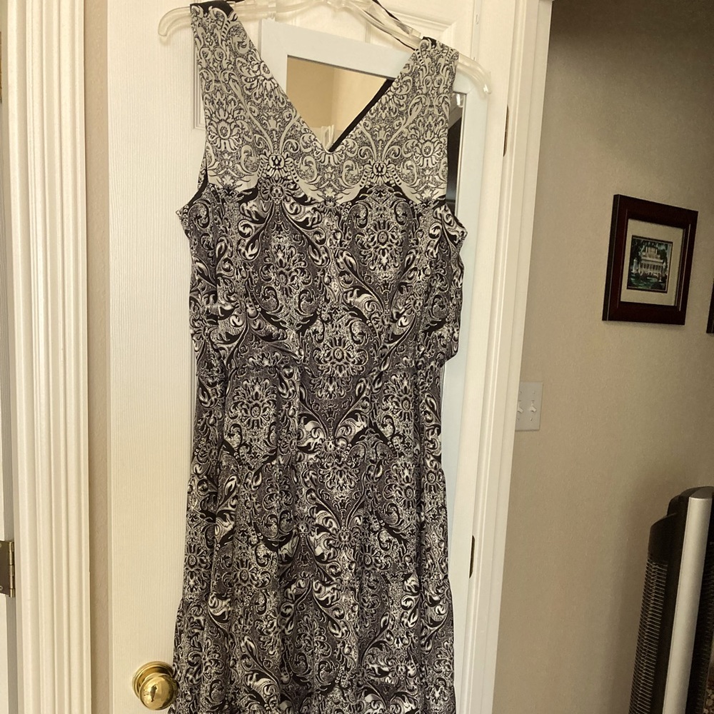 Black and white print dress. Perception New York, size 18, never worn